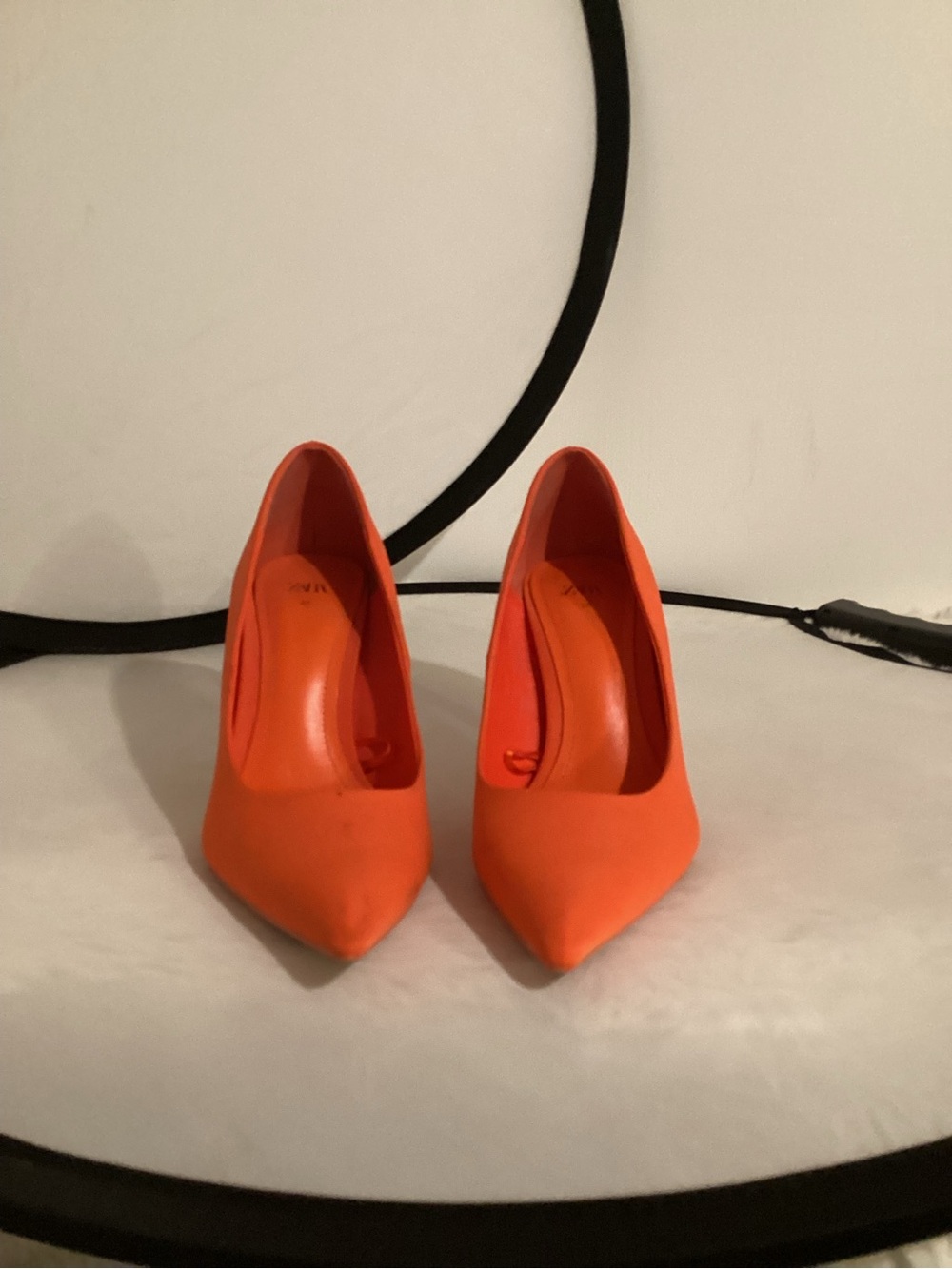 Zara Orange Pointed-Toe Stiletto Pumps - Picture 4 of 11